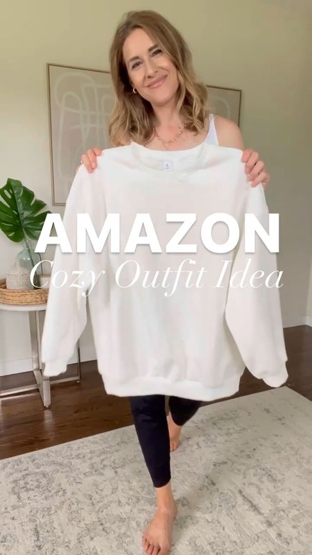 Amazon cozy outfit idea! One of my favorite sweatshirts, oversized and fleece lined. In a small. #amazonfashion 

#LTKxPrimeDay #LTKunder50 #LTKstyletip