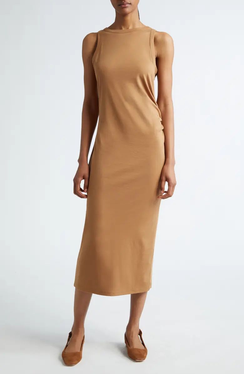 Side Drape Pima Cotton Tank Dress | Nordstrom