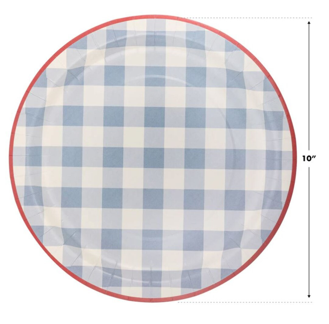 Hampton Gingham Plates - Etsy | Etsy (US)