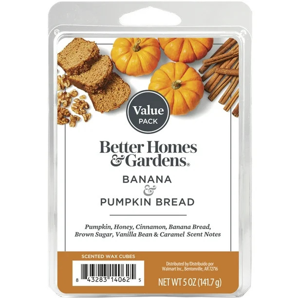 Banana Pumpkin Bread Scented Wax Melts, Better Homes & Gardens, 5 oz (Value) | Walmart (US)
