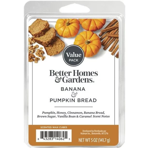 Banana Pumpkin Bread Scented Wax Melts, Better Homes & Gardens, 5 oz (Value) | Walmart (US)