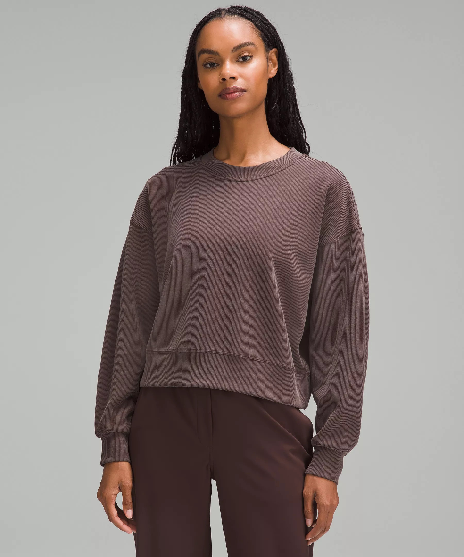 Ribbed Softstreme Perfectly Oversized Cropped Crew | Women's Hoodies & Sweatshirts | lululemon | Lululemon (US)