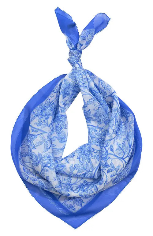 Lauren Ralph Lauren Summer Floral Square Silk Scarf in Liberty Blue at Nordstrom | Nordstrom
