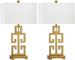 Safavieh Lighting Collection Greek Key Antique Gold 28.75-inch Table Lamp (Set of 2) | Amazon (US)