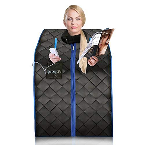 SereneLife AZSLISAU10BK Infrared Home Spa One Person Sauna with Heating Foot Pad and Portable Cha... | Amazon (US)