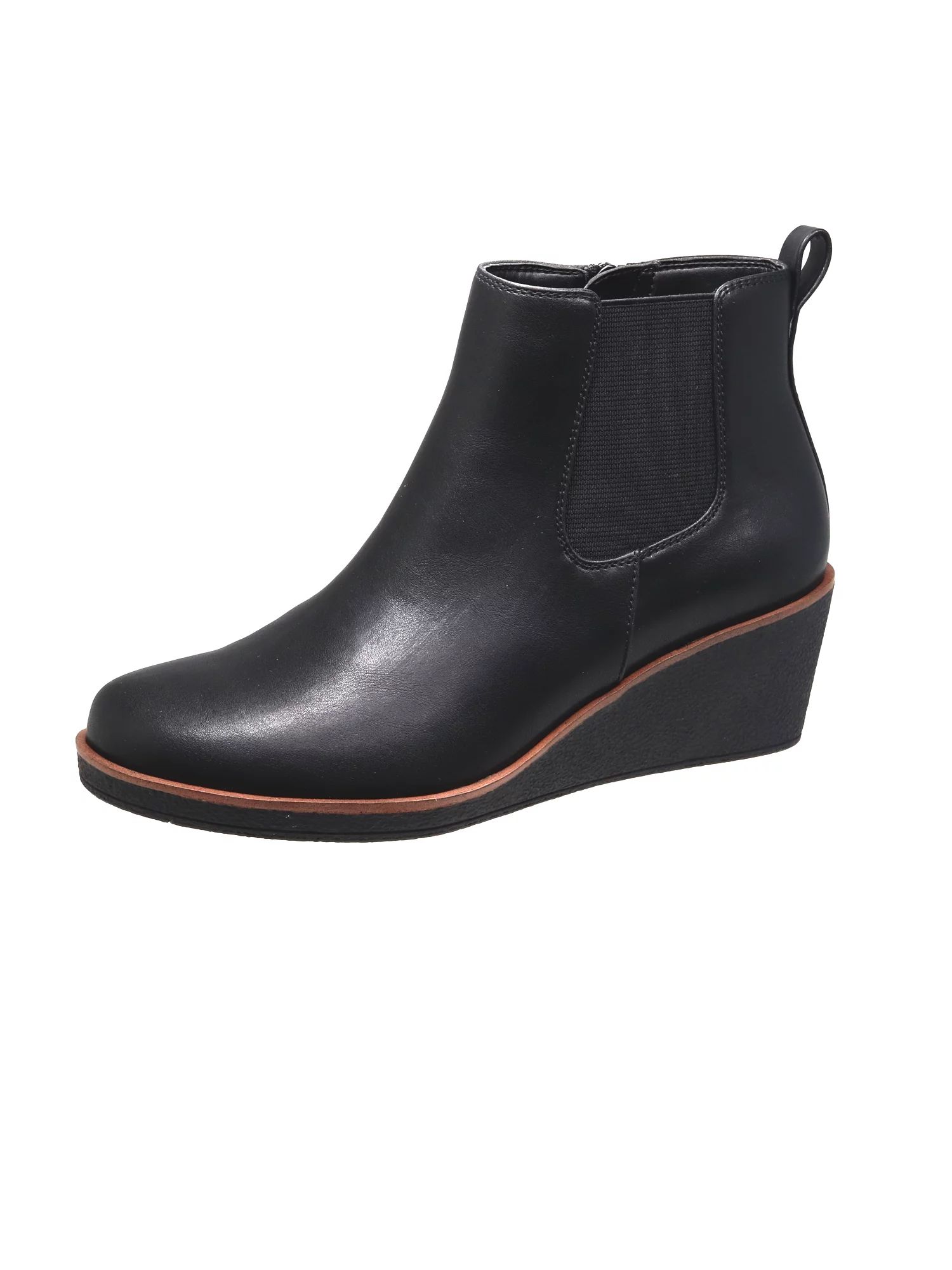 Aerosoles Branda Comfortable Women's Ankle Boot In Black Faux Leather - Walmart.com | Walmart (US)