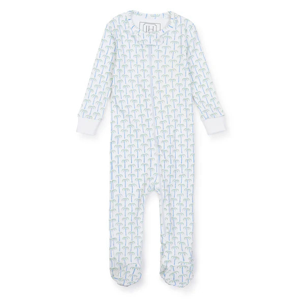 Parker Boys' Pima Cotton Zipper Pajama - Pacific Palms Blue | Lila and Hayes