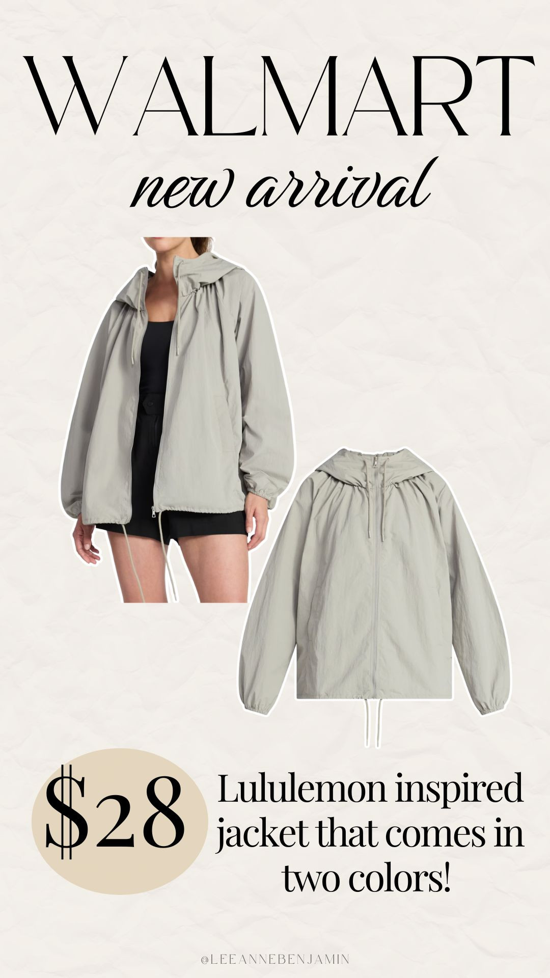 Lululemon inspired jacket from Walmart! Comes in a pretty pink color too for spring
 

 #LTKgrwm #LTKootd #LTKActive