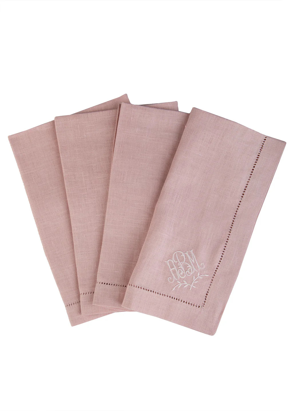 Monogram Dinner Napkin In Blush, Set of 4 | Over The Moon