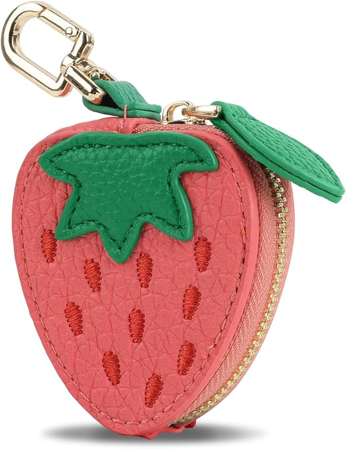 XSUIOY Orange Fruit Coin Purse Keychain Bag Charm, Mini Leather Coin Purse & Pouch Airtag Holder ... | Amazon (US)