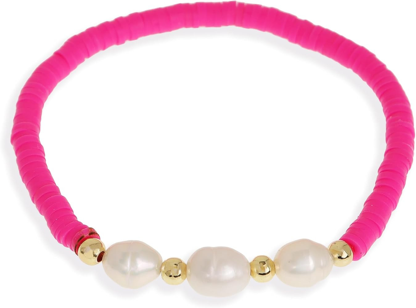 Freshwater Pearl Heishi Clay Beads Bracelets for Women, Dainty Handmade Stackable stretch Friends... | Amazon (US)
