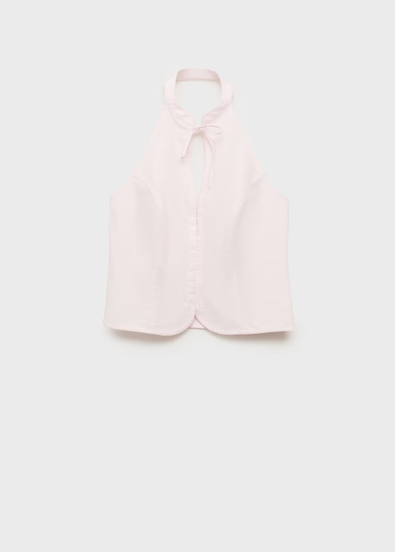 Halter top with bow opening - Women | MANGO USA | Mango (US/MX/AU)