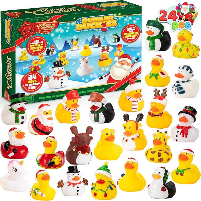 JOYIN 2025 Christmas Advent Calendar Ducks, 24 Days Christmas Countdown Rubber Ducks for Boys Gir... | Amazon (US)