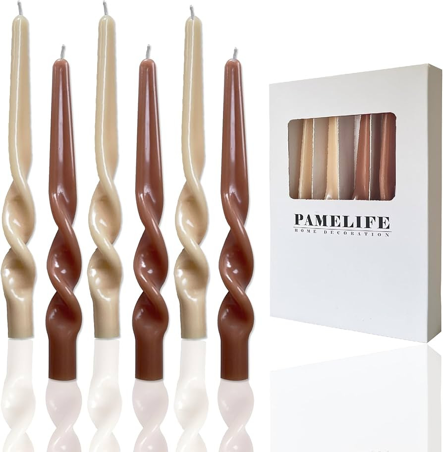 Spiral Taper Candles - Set of 6 Twisted Candle 9.5 Inch Tall for Home Decoration Holiday Wedding ... | Amazon (US)
