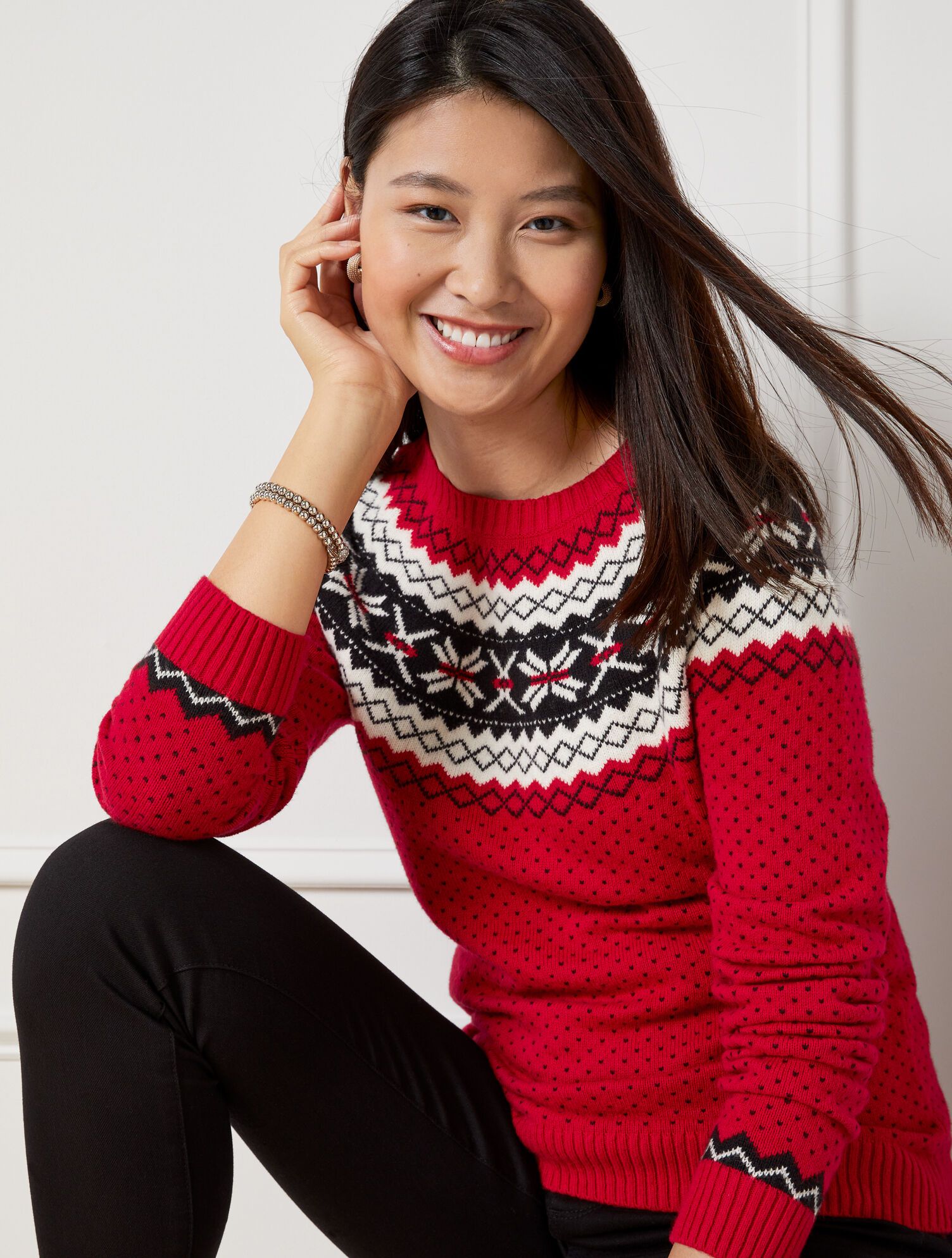 Holiday Yoke Fair Isle Crewneck Sweater | Talbots