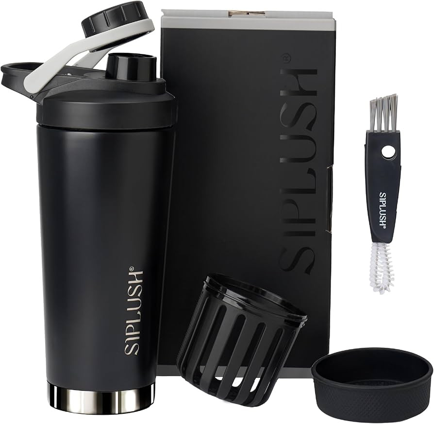 Paradise Shaker Bottle, 24 oz Insulated Stainless Steel Protein Shaker with Lid Brush & Protectiv... | Amazon (US)