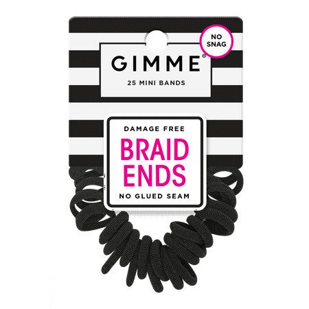 Gimme Hair Bands, Braid Ends, Black, 25 Count | Walmart (US)