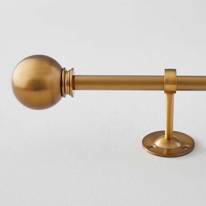 Classic Ball Finial & Hardware Set - Brass | Pottery Barn Teen