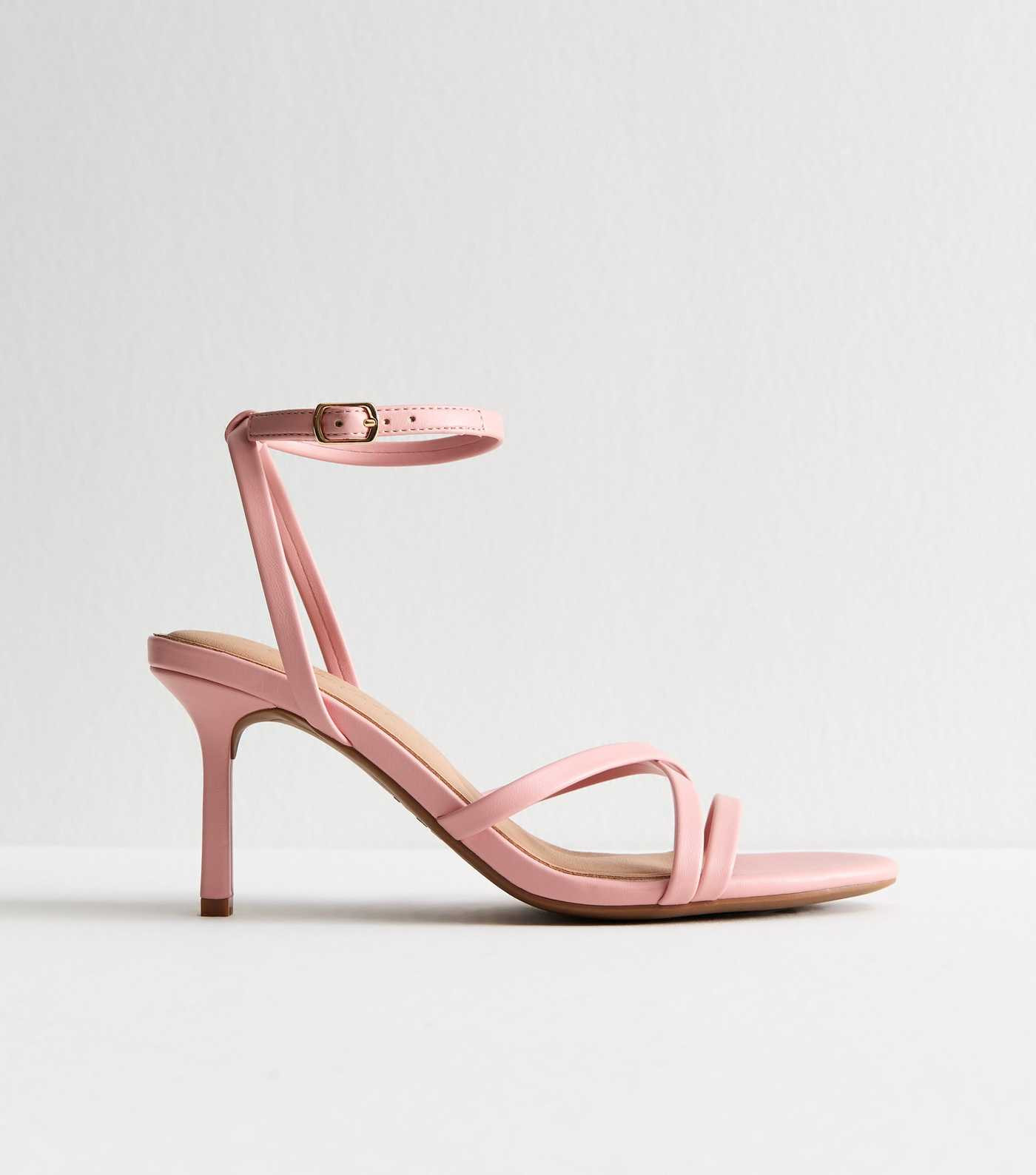 Light Pink Crossover Strap Stiletto Heel Sandals | New Look | New Look (UK)