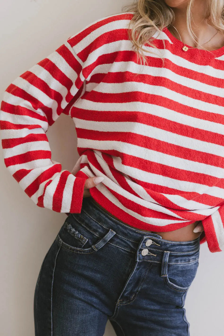 Destinia Striped Top in Red | Böhme US