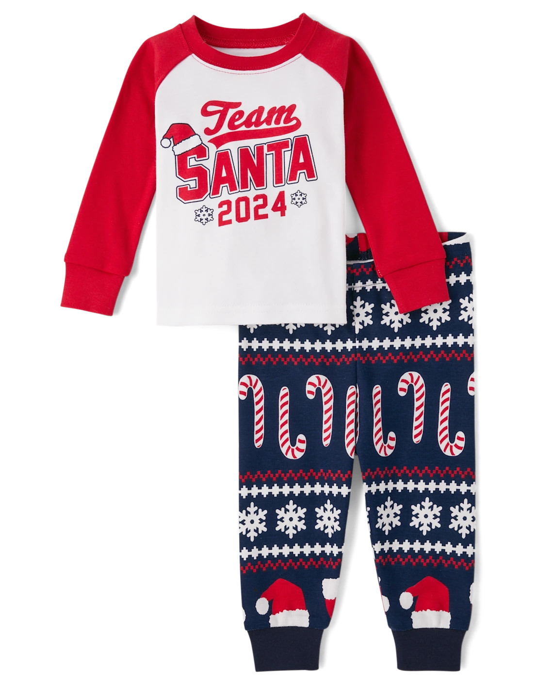 Unisex Baby And Toddler Matching Family Team Santa 2024 Snug Fit Cotton Pajamas - tidal | The Children's Place