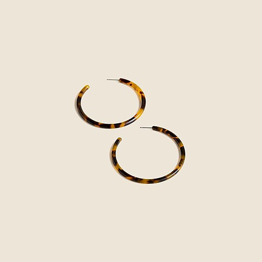 Tortoise hoop earrings | J. Crew US