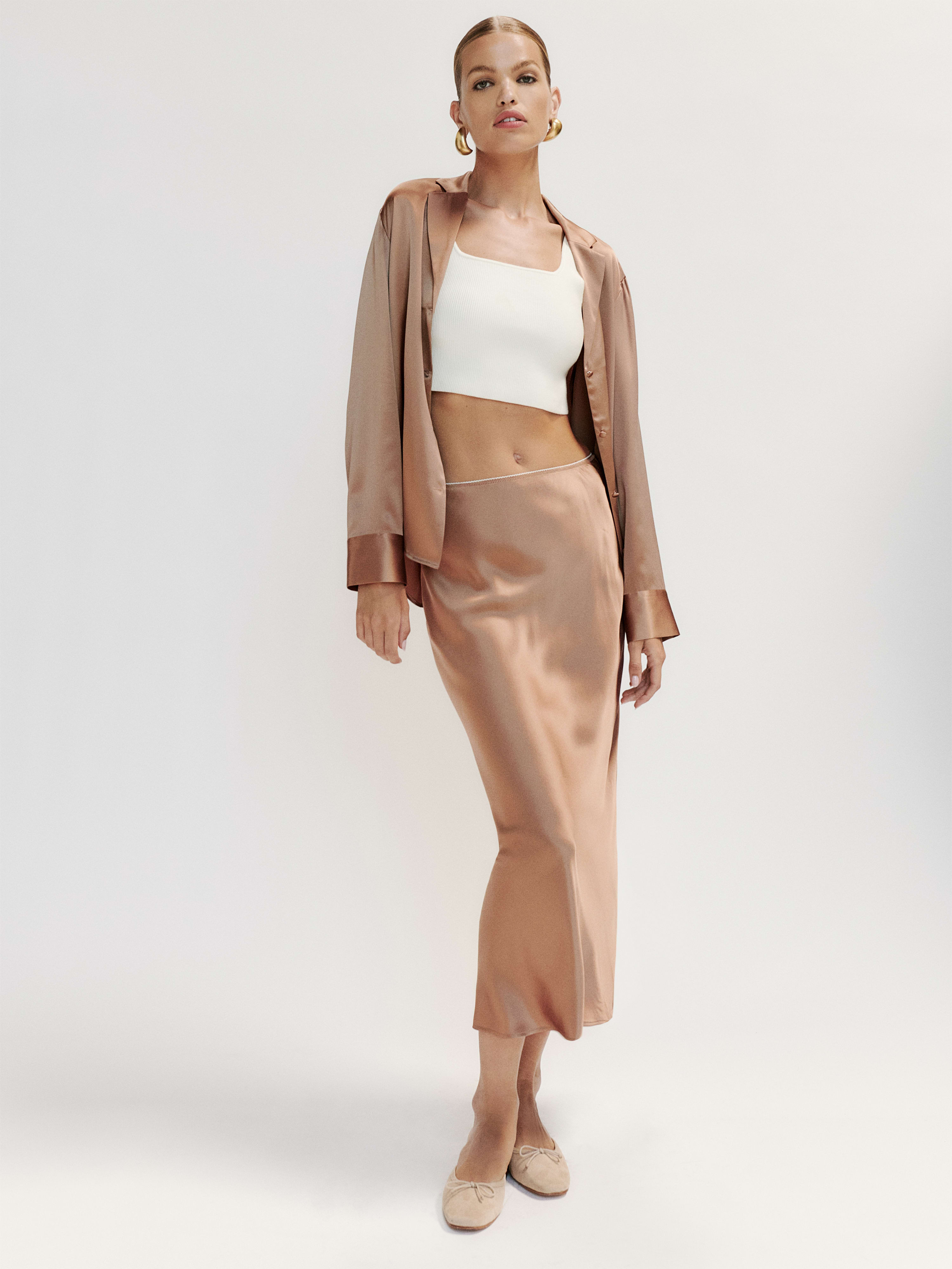 Layla Silk Skirt | Reformation (Global)
