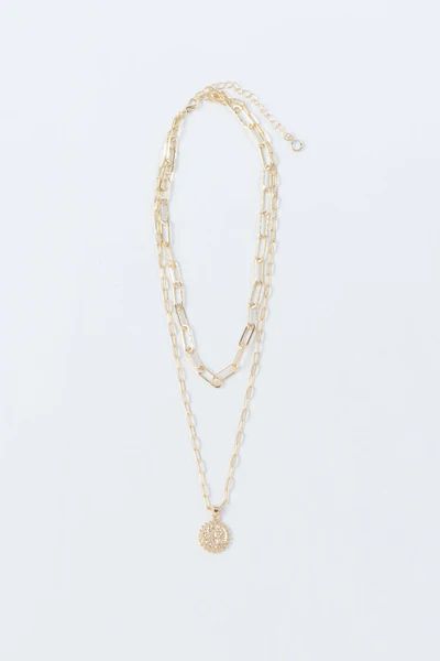 Gold Double Layer Initial Necklace | Lane 201 Boutique