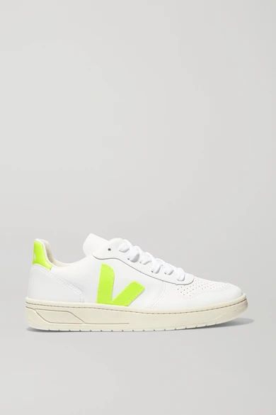 Veja - V-10 Leather Sneakers - White | NET-A-PORTER (US)