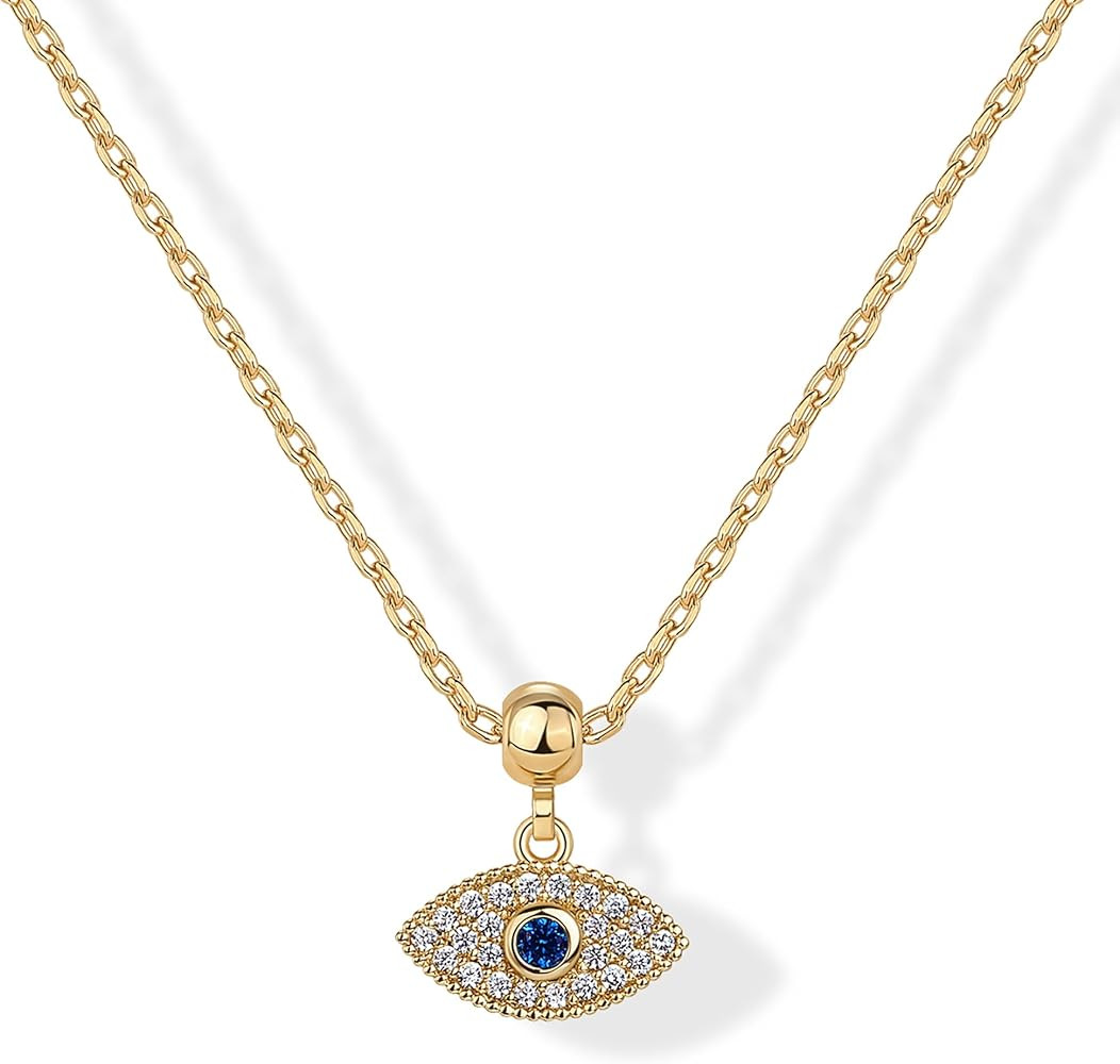 PAVOI 14K Gold Plated Dainty Necklace with Charms - Adjustable Chain Gold Charm Necklace for Wome... | Amazon (US)