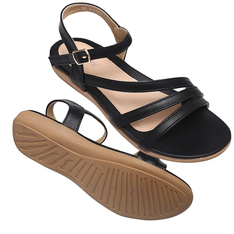 Flat Sandals for Women Dressy - Comfortable Walking Summer Womens Sandal | Amazon (US)