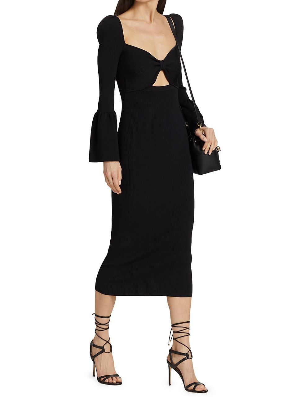Rib-Knit Bow Midi-Dress | Saks Fifth Avenue