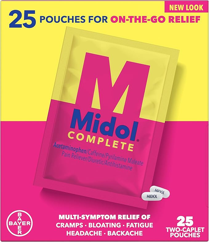 Midol Complete On The Go Caplets with Acetaminophen for Menstrual Symptom Relief, Period Cramp an... | Amazon (US)