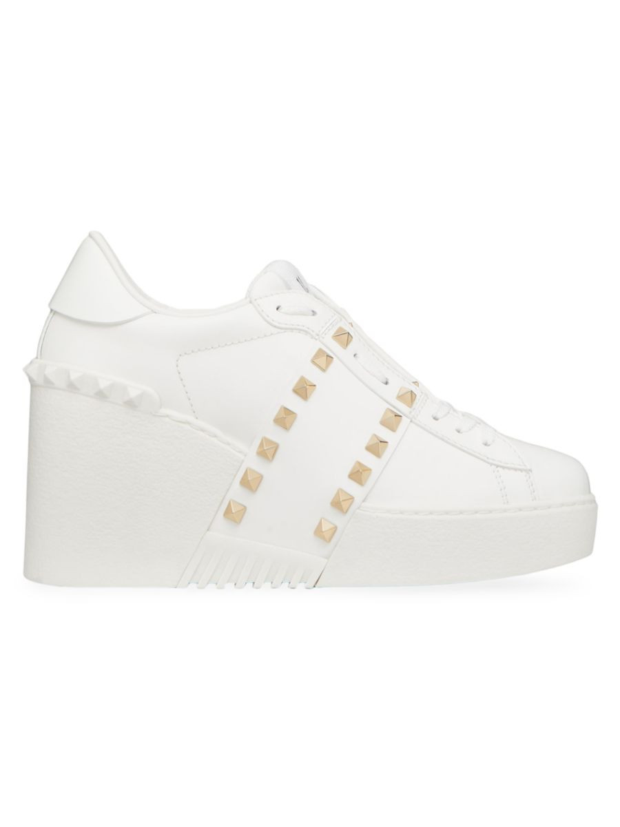 Shop Valentino Garavani Open Disco Wedge Sneakers In Calfskin | Saks Fifth Avenue | Saks Fifth Avenue