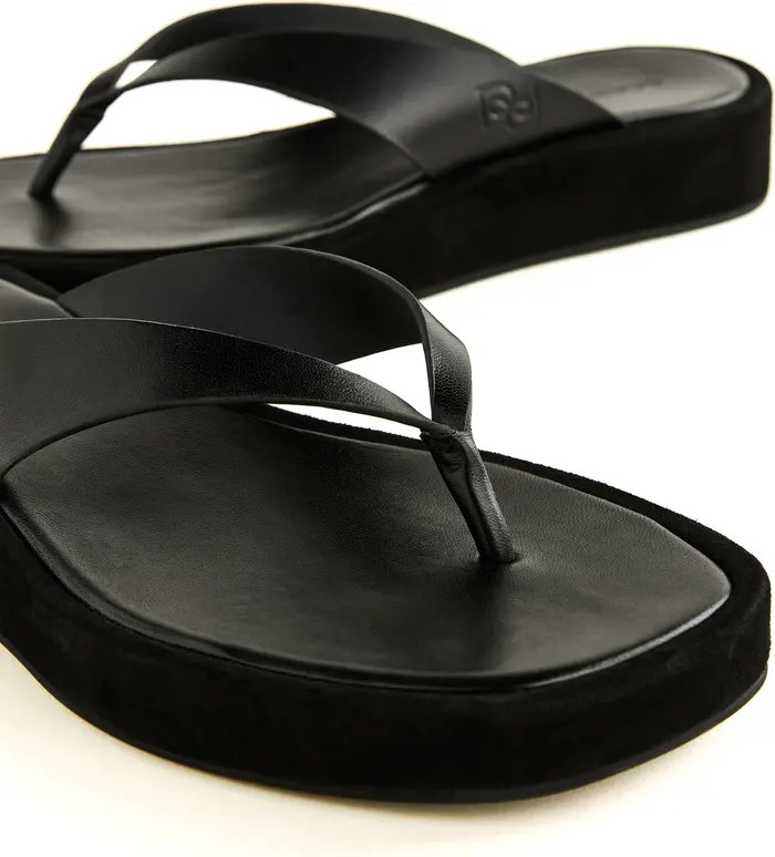 Reformation Eden Platform Flip Flop in Espresso Leather Suede at Nordstrom, Size 7.5 | Nordstrom