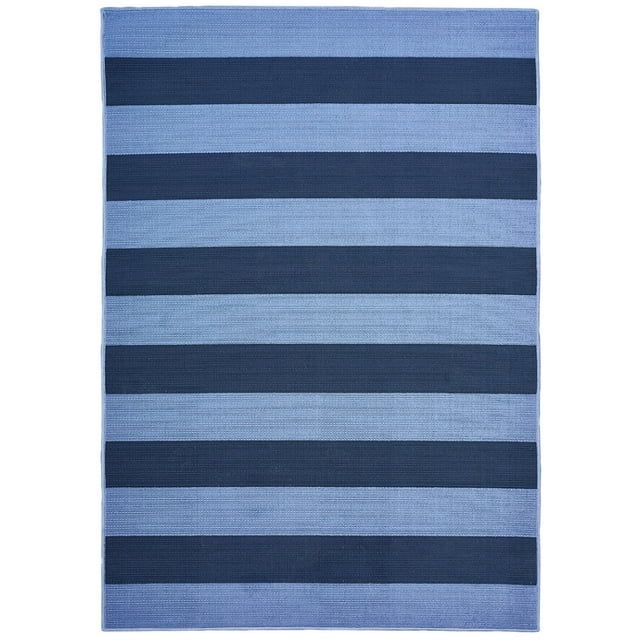 Loomaknoti Tributary Awning Stripe 6' x 9' Striped Indoor/Outdoor Area Rug , Blue | Walmart (US)