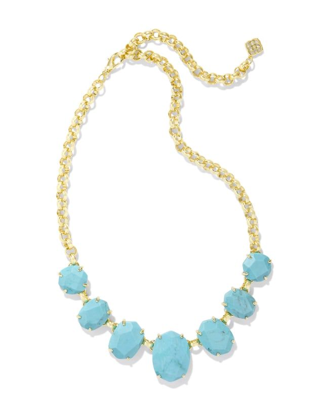 Daphne Gold Statement Necklace in Variegated Turquoise Magnesite | Kendra Scott