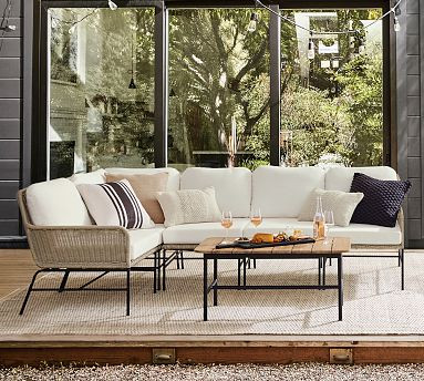 Tulum 5-Piece L-Shaped Outdoor Sectional (96") | Pottery Barn (US)