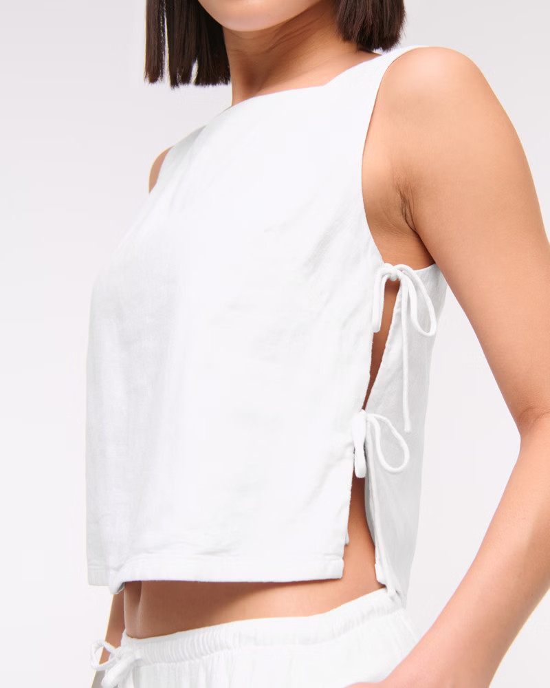 Apron Linen-Blend Set Top | Abercrombie & Fitch (US)