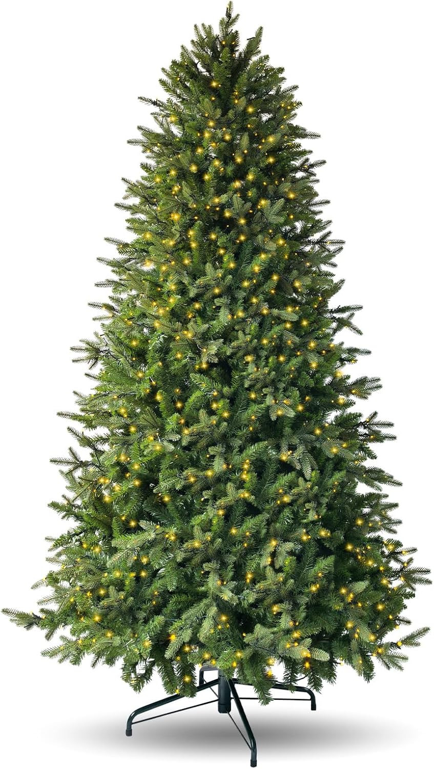 7.5ft Prelit Christmas Tree with 798 Warm White & Multi-Color LED Lights 1900 Branch Tips 3-Minut... | Amazon (US)