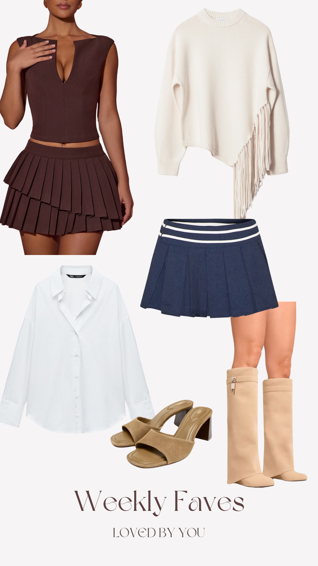 Weekly Faves, Best Sellers, Zara, H&M, Oh Polly, Boohoo, Mini Skort, Heel Knee High Long Boot, Asymmetric Fringe Sweater, Suede Heels, Spring Outfit 

 #LTKAprilSpotlight #LTKuk #LTKspring