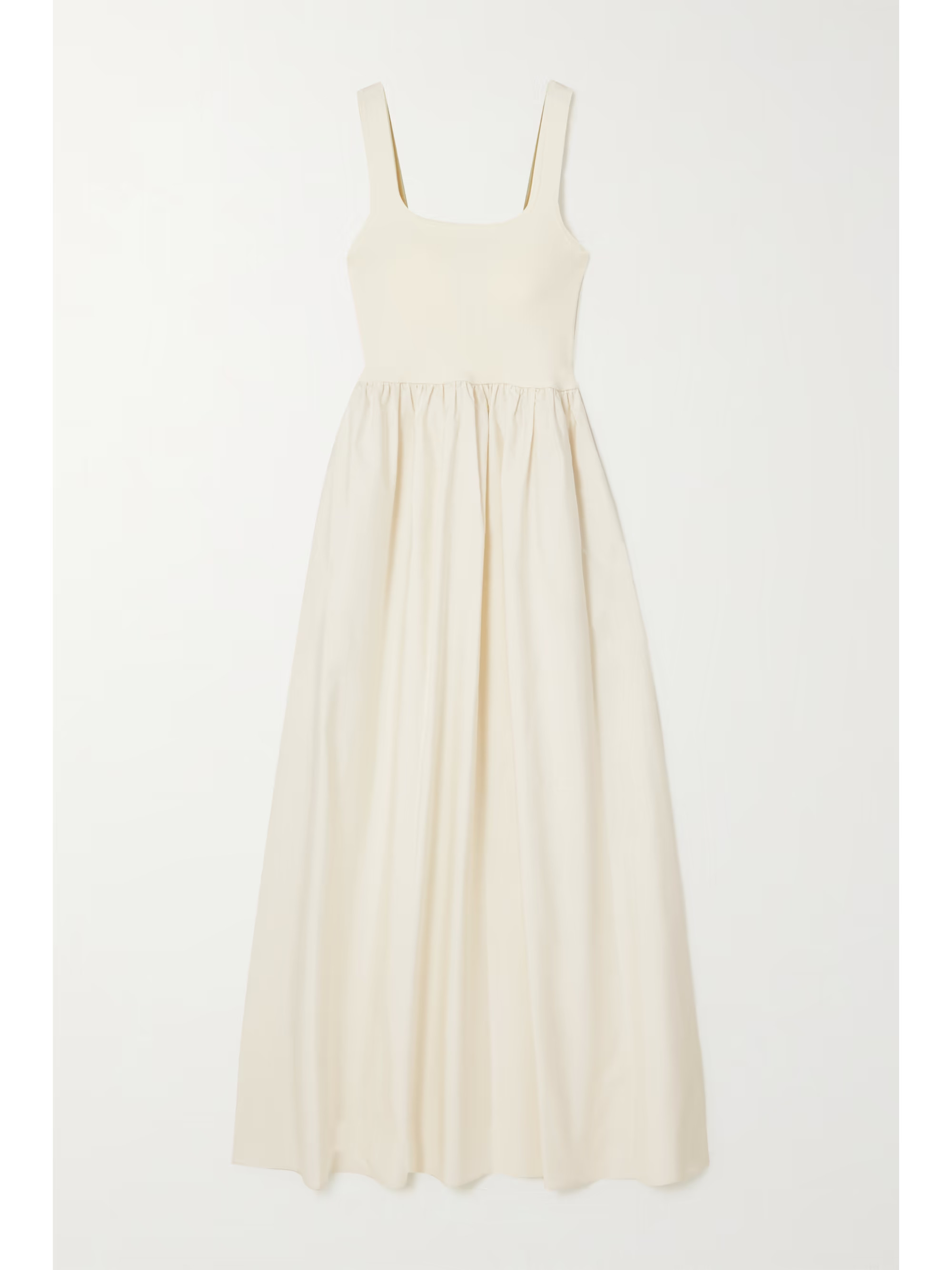 Ecru + NET SUSTAIN cotton-poplin and stretch-knit maxi dress | MATTEAU | NET-A-PORTER | NET-A-PORTER (UK & EU)