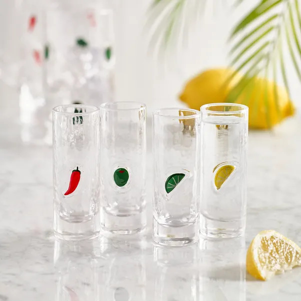 Set of 4 Icon Shot Glasses | Dunelm