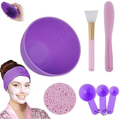 Facemask Mixing Bowl Set, Anmyox DIY Face mask Mixing Tool Kit with Silicone Mask Bowl, Face Mask... | Amazon (US)