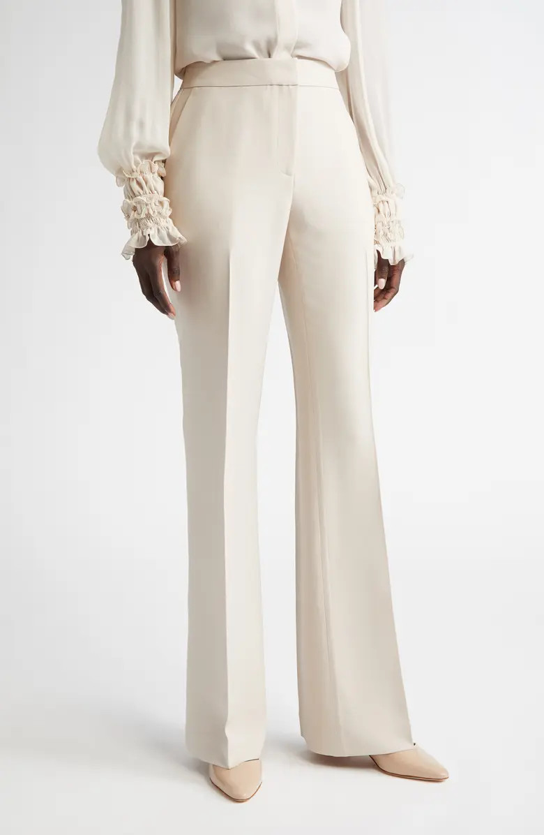 Saint Mark's Wool & Silk Crepe Flare Pants | Nordstrom