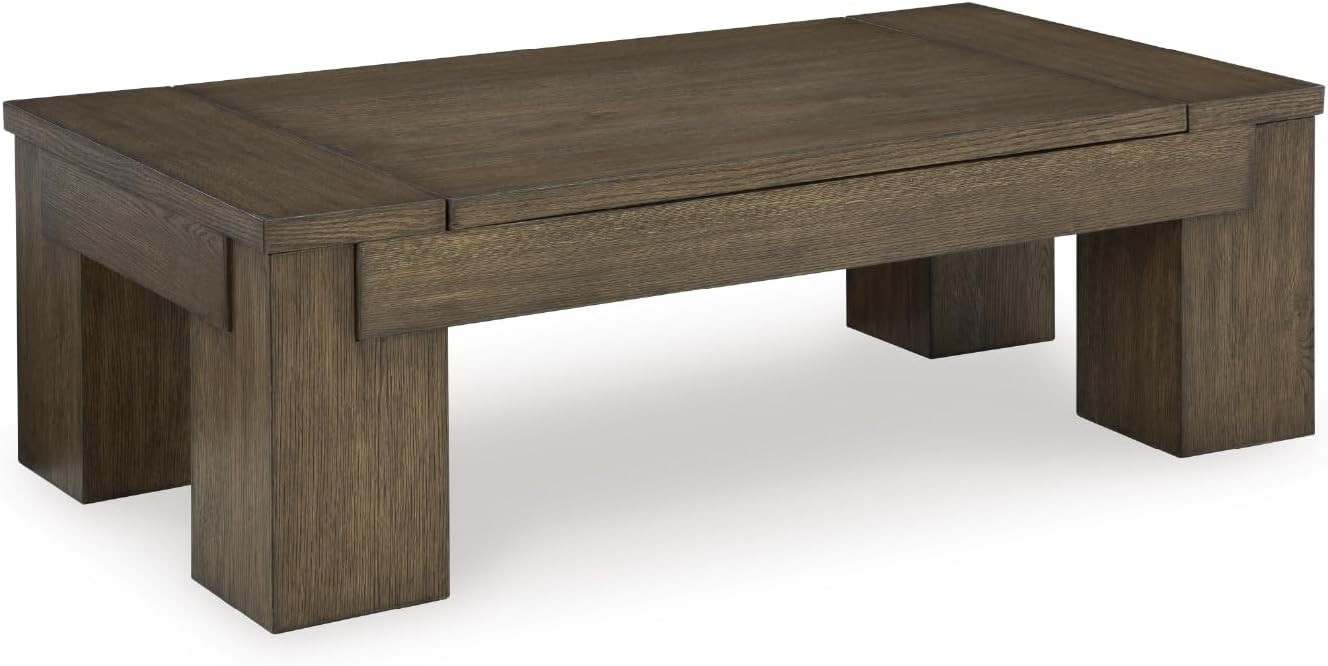 Signature Design by Ashley Rosswain Contemporary Lift-Top Coffee Table with Casters, Dark Brown | Amazon (US)