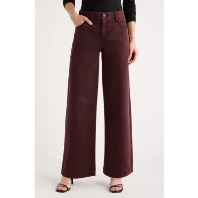 Wit & Wisdom 'Ab'Solution High Waist Wide Leg Jeans in Washed Mocha at Nordstrom, Size 2 | Nordstrom
