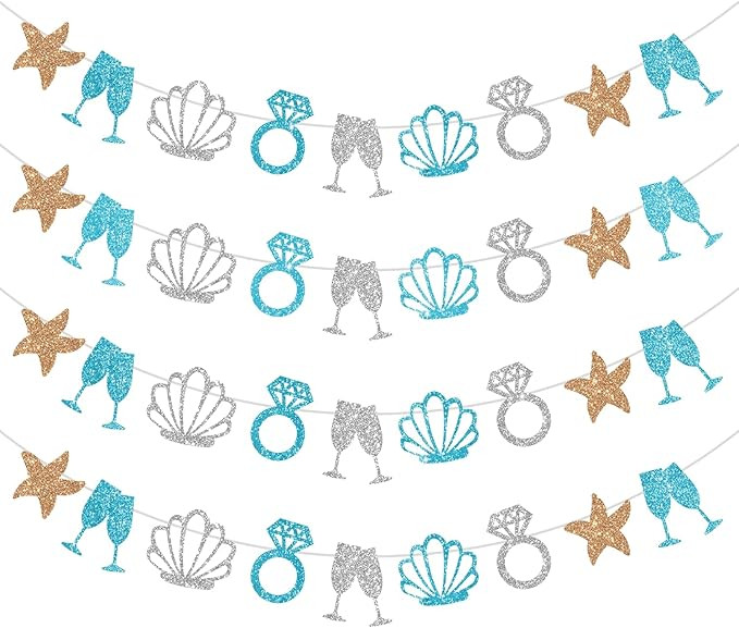 4Pcs Last Toast on The Coast Bachelorette Decorations Garland, NO-DIY Beach Bachelorette Party De... | Amazon (US)