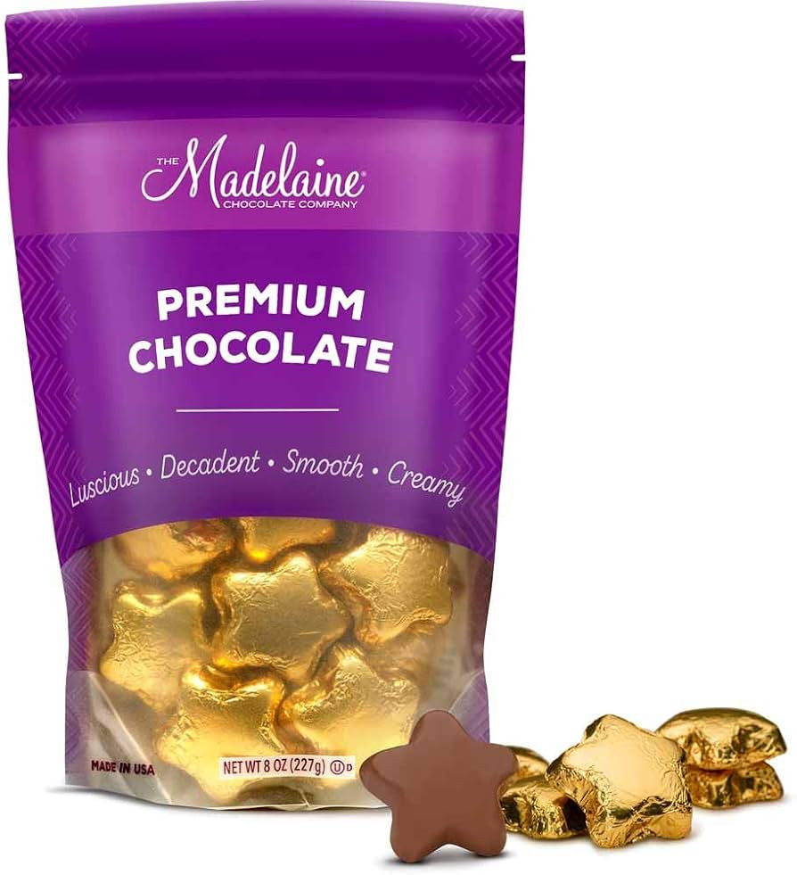 Madelaine Chocolate Gold Stars - Christmas Candy Party Favors - 24 Milk Chocolate Candy Individua... | Amazon (US)