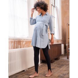 Cotton Chambray Belted Maternity Tunic | Seraphine US